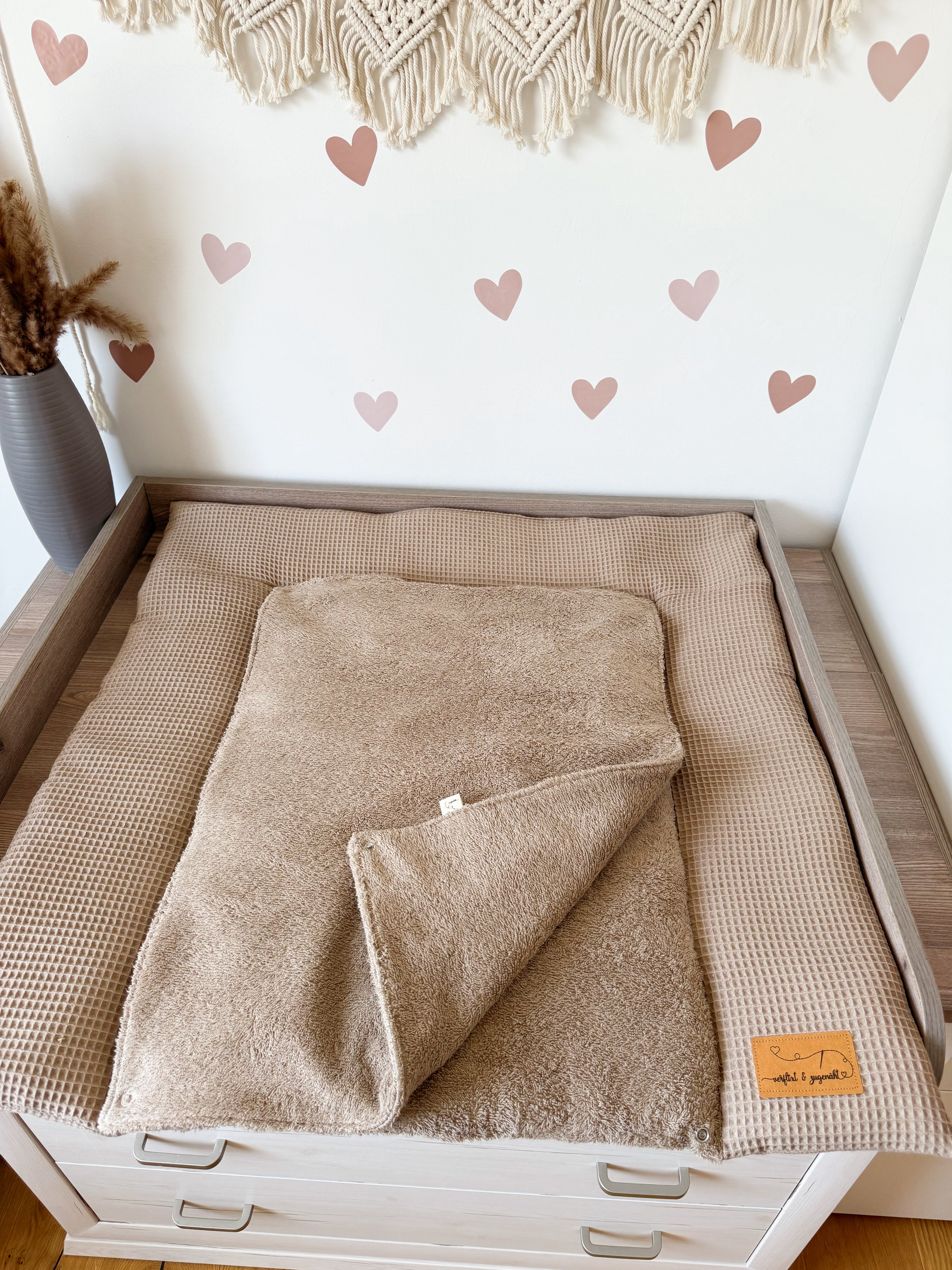 Wickelauflage mit Frotte & Waffelpicue